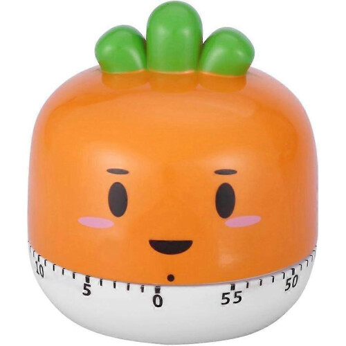 Kitchen Timer Mini Cute Vegetable Shape Counters Mechanical Cooking Timer Home Decor(Orange)