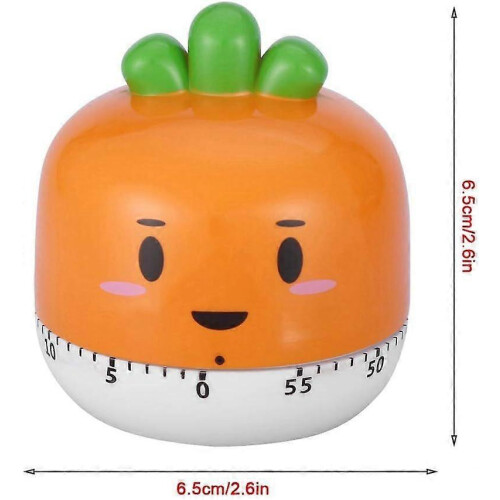 Kitchen Timer Mini Cute Vegetable Shape Counters Mechanical Cooking Timer Home Decor(Orange) 1