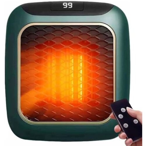 Wall Heater, 800W with Remote Control, PTC Ceramic Heating Element, 12 Hour Timer, Rapid Heating in 3 Seconds