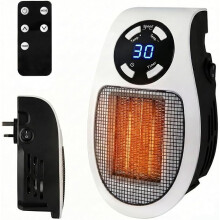 500W Ceramic Fan Heater with Remote, Adjustable Thermostat, 12H Timer, LED Display, 2 Speeds & Overheat Protection for Home Office