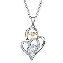 Mother's Day Female Heart Necklace Exquisite Silver Plated Love Clavicle Chain