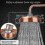 Copper Shower Head, 20cm (8 Inch) Diameter, High Pressure Fixed Shower Head With Adjustable Angle Shower Head Rain Shower Head - Gold 2
