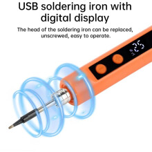 Fer à Souder USB Type-C, Fer à Souder Électrique Numérique, Température Réglable, Outil de Soudage et de Réparation pour le Bricolage