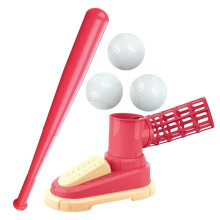 1 Set Lanciapalle Automatico per Bambini, Macchina Lanciapalle Azionata A Pedale, Giocattolo Interattivo Genitore-Figlio (con 3 Palline) Rosa