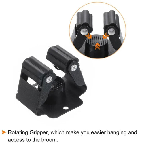 Supporto A Parete per Scope e Mocio con Clip, Organizer Resistente In Acciaio Inossidabile per Cucina e Bagno. 1