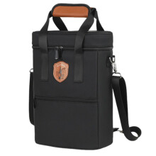 Sac de Transport pour Deux Bouteilles de Vin, Pochette Isotherme Portable Résistante à L'Usure pour le Rangement des Bouteilles de Vin,