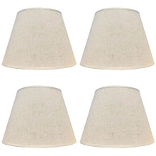 4X Lâmpada de Mesa Abajur AcessóRios E27 Linho Lâmpada de Cabeceira Lâmpada de Parede Lâmpada de ChãO Abajur Pano Diâmetro Inferior 30Cm Branco