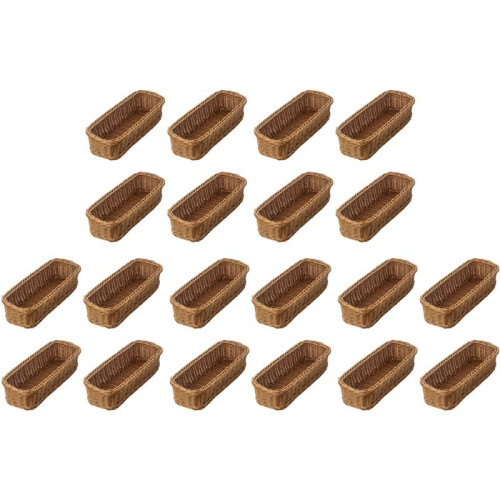 20X Desktop Cutlery Storage Basket Woven Basket Restaurant Tableware Drain Storage Box Tableware Storage Basket, Brown