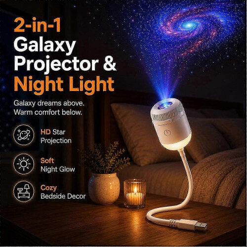 Upgraded Plug and Play Hd Star Projector with 24 Films, 2-in-1 Galaxy 1