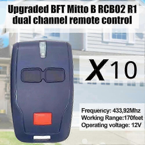 10pcs Remote Control 2 Button 433MHz Rolling Code Garage Door Gate Remote Control for BFT MITTO 2 MITTO 4 1