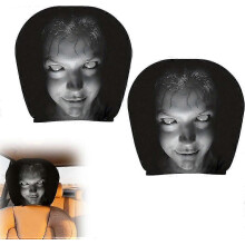 2Pack Funny Car Headrest Cover, Ghost Face Headrest Covers, Funny Head Rest Cover for Car, Cars Seat Headrest Dust Covers Auto Interior