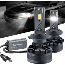H7 LED-Scheinwerferlampen, 12 V, 160 W, 30000 Lumen, 6000 K Kaltweiß, LED-Umrüstsatz für Fern- und Abblendlicht, Canbus-fehlerfrei