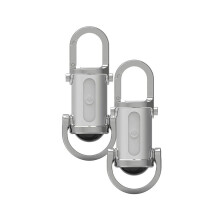 2PCS Flashlight, Lumilinks -Pocket-sized flashlight, 3-in-1 flashlight & power bank & keychain silver