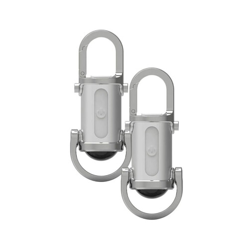 2PCS Flashlight, Lumilinks -Pocket-sized flashlight, 3-in-1 flashlight & power bank & keychain silver
