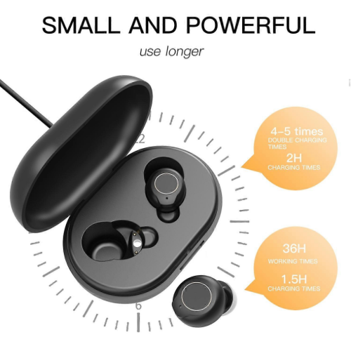 Improved binaural magnetic rechargeable hearing aid, wireless speech amplifier for the elderly – White 2