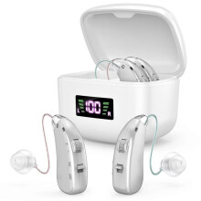 Hearing aids for the elderly, behind-the-ear (BTE) hearing aids, rechargeable hearing aids for the deaf, adjustable amplifiers, portable