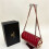 (Red) Women's rhombus pattern cylindrical pen holder bag with box 1