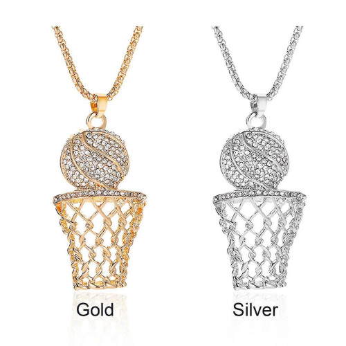 Collier pendentif en alliage plaqué or avec incrustation de diamants 1