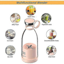 Kompakter Standmixer, tragbarer Standmixer, akkubetriebener USB-Standmixer (Pink)