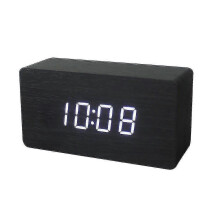 LED-Uhr, Holzuhr, kreative LED-Uhr, sprachgesteuerte Holzuhr, LED-Wecker, Holzuhr