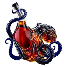 Kraken Octopus Whiskey Decanter Unikátní karafa na námořní lihoviny na skotskou, bourbon, rum, cool barware dárek pro muže styok