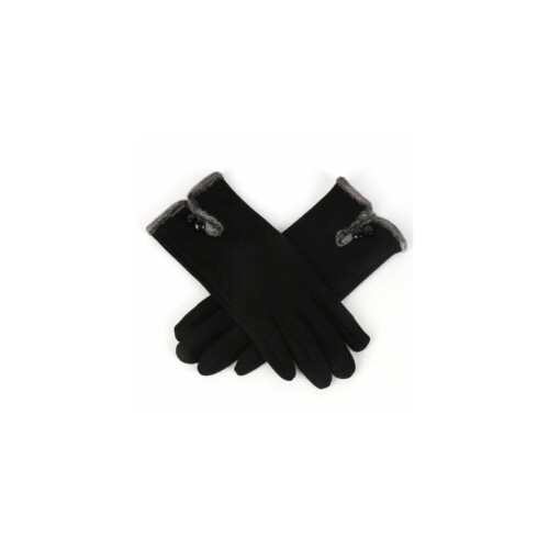 (Schwarz) Damen-Winterhandschuhe mit Touchscreen-Funktion, dick, warm, bequem, weich gefüttert, Thermofutter 1