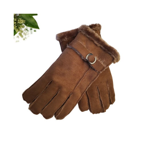 Winterhandschuhe, Herbst-Winter-Handschuhe, Herren-Plüschhandschuhe, dick gefüttert, warm haltend, winddicht, Reithandschuhe, Lede 2