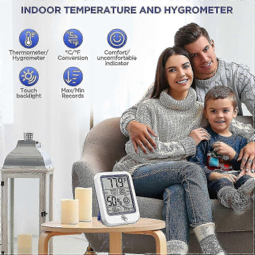 Voor digitale hygrometer, binnenthermometer, hygrometer, temperatuur- en vochtigheidsmeter 1