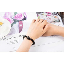 Armband met katmotief voor geldattractie - Zwarte obsidiaan damesarmbanden - Armband met kralen van steen voor rijkdom, voorspoed