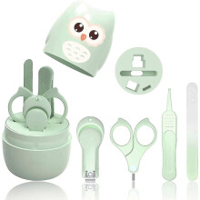 Baby-Maniküre | 4-in-1-Set mit Etui, Nagelknipser, Schere, Feile und Pinzette | Für Babys und Kleinkinder