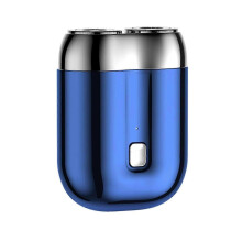 Mini zakscheerapparaat met USB-oplaadfunctie, IPX6 waterdicht, elektrisch scheerapparaat met dubbele scheerkop in blauw voor manne