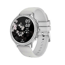 Montre connectée pour femme avec diamants, montre connectée Bluetooth 1,32" avec fréquence cardiaque, oxygénation sanguine, suivi