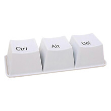 Juego de 3 tazas de té con forma de tecla Ctrl-Alt para café o té, ideal para el hogar y la oficina.