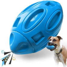 Juguete masticable con sonido para perros agresivos. Pelota de goma para masticar con sonido chirriante. Resistente y duradera para