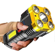 Linterna LED recargable, linternas LED superbrillantes con luces laterales COB, 4 modos de iluminación, linterna USB, linternas ali