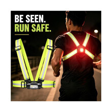 Linterna pectoral LED reflectante con puerto de carga USB-C para mayor seguridad al practicar senderismo, ciclismo e iluminación al