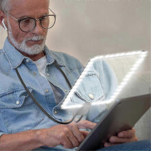 5x handsfree-suurennuslasi 50 LED-valolla, joutsenkaula-suurennuslasi seniorien heikkonäköisille