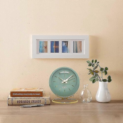 Alarm Clock with Lights,Small Silent  Alarm Clock Student Bedside Alarm Clock Luminous Pointer Clock 2