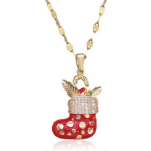 Christmas Necklace for Women Trendy Stocking Stuffers for Christmas Gifts Christmas Jewelry Christmas Tree Santa Claus Pendant Necklace Jingl