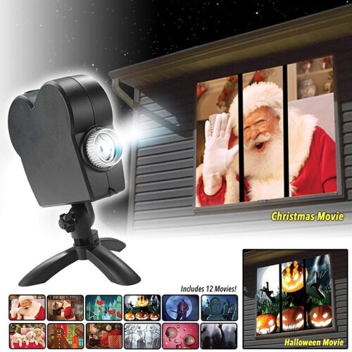 Christmas Halloween Laser Projector 12 Films Light Mini Window