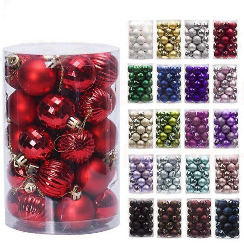 34pcs Plastic Christmas Balls Xmas Tree Hanging Ornament Bauble Decorations 2