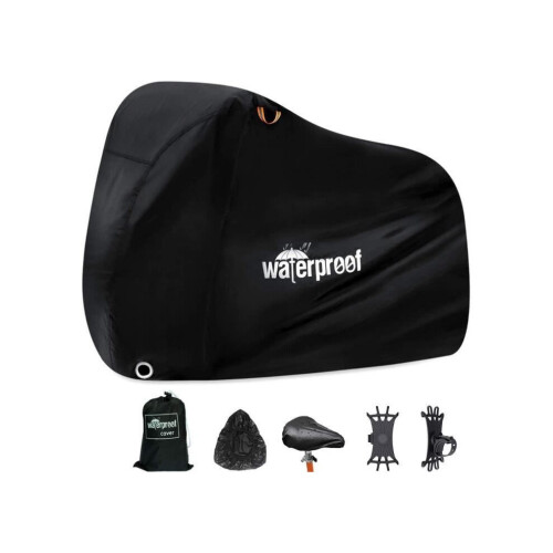 Extra-strong bicycle cover – 210T – Waterproof – UV protection – Black