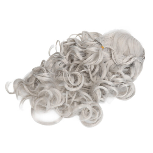 Matte silver curly braided wig, heat resistant, 72cm 2