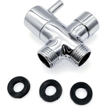 1/2 Inch Shower Arm Diverter Valve 3 Way Brass Shower Head Splitter, G1/2 Replacement Metal Shower Diverter Valve with Rubber Washers, Showe
