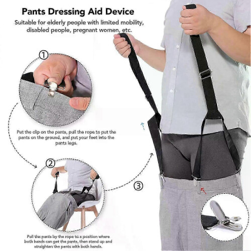 Adjustable Foldable Pants Wearing Assist Tool - Strong Grip Trouser Pulling Helper for Elderly Seniors Dressing Aid 1