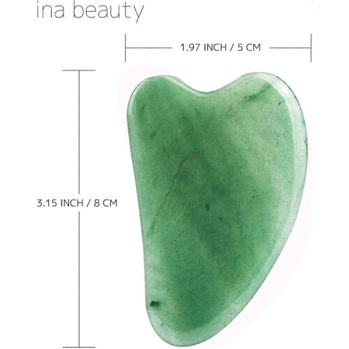 Large Gua Sha Heart Natural Jade Stone for Face to Lift, Decrease Puffiness and Tighten 2