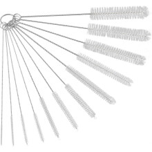 Set of 12 Cleaning Brushes, Cleaning Brush, Cleaning Brush for Tubes, Glass Bottles, Baby Bottles, Kettles and Keyboards, Nylon Cleaning Bru