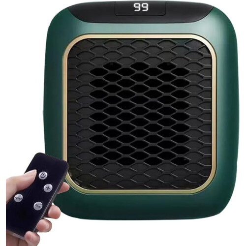 Compact Plug-in Space Heater with Remote, 3s Rapid Ceramic Heating, PTC Element, 12H Timer