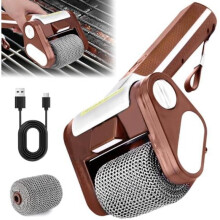 Electric Grill Cleaner Brush, Cordless BBQ Scrubber with LED Light, 304 Stainless Steel, 350 RPM, Grill Accessories for All Grills