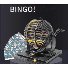 Set da gioco con gabbia per macchina del bingo | Con pallina da bingo | Gabbia in metallo classica | Vassoio per bingo